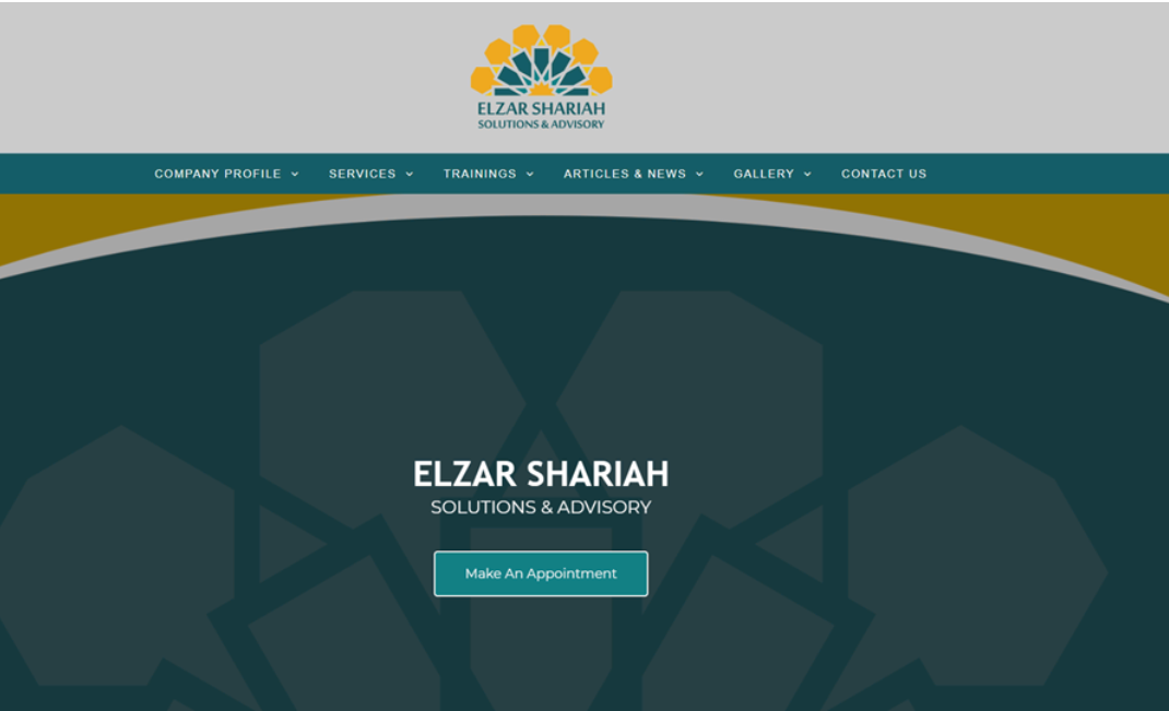 Elzar Shariah Solutions and Advisory website with appointment booking